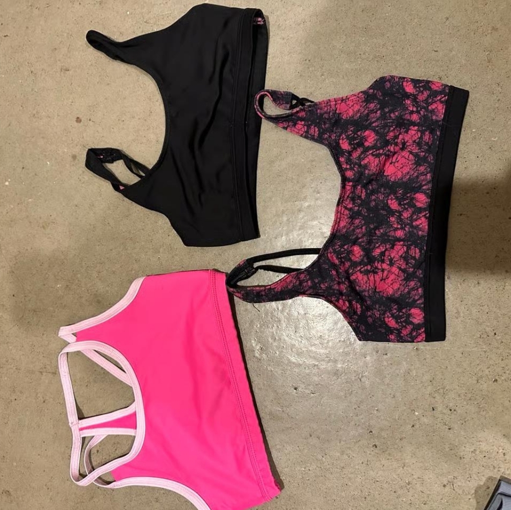 Target brand 3 pack sports bra size 7/8 girl